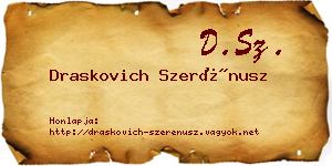 Draskovich Szerénusz névjegykártya